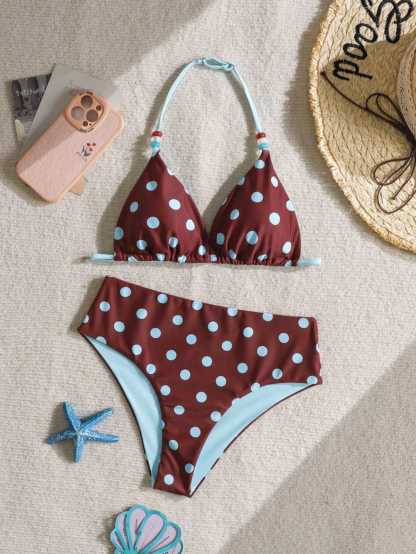 Tween girls green colorblock two-piece bikini set with spaghetti straps, sleeveless wireless top, and lined mid-waist bottoms for beach vacation wear