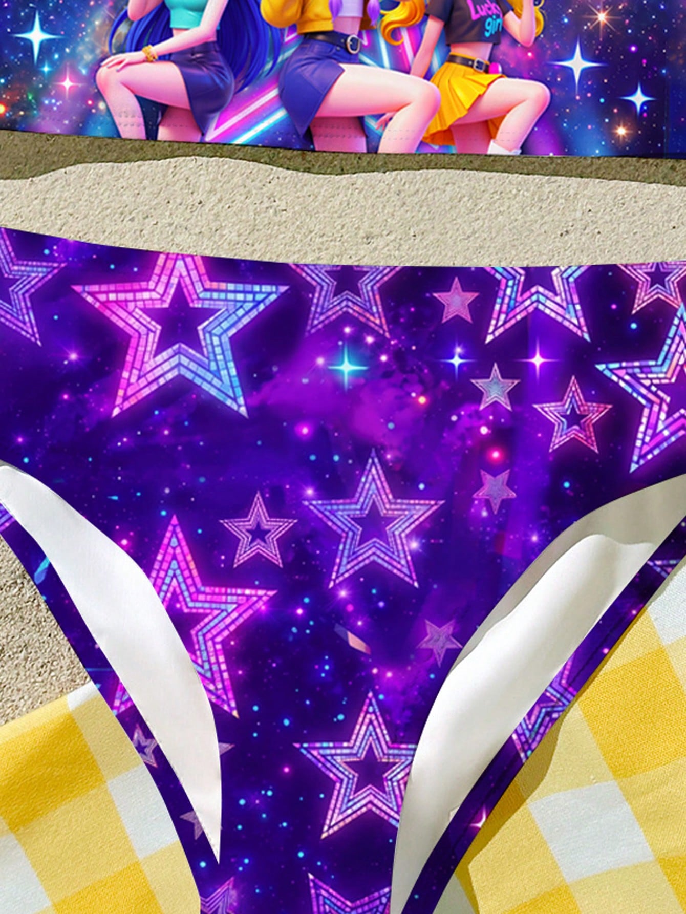Tween Girls' Casual Colorful Y2K Dopamine Floral, Beach Vacation Style, Graphic Print Camisole And Triangle Bikini Swimwear Set, Suitable For Summer