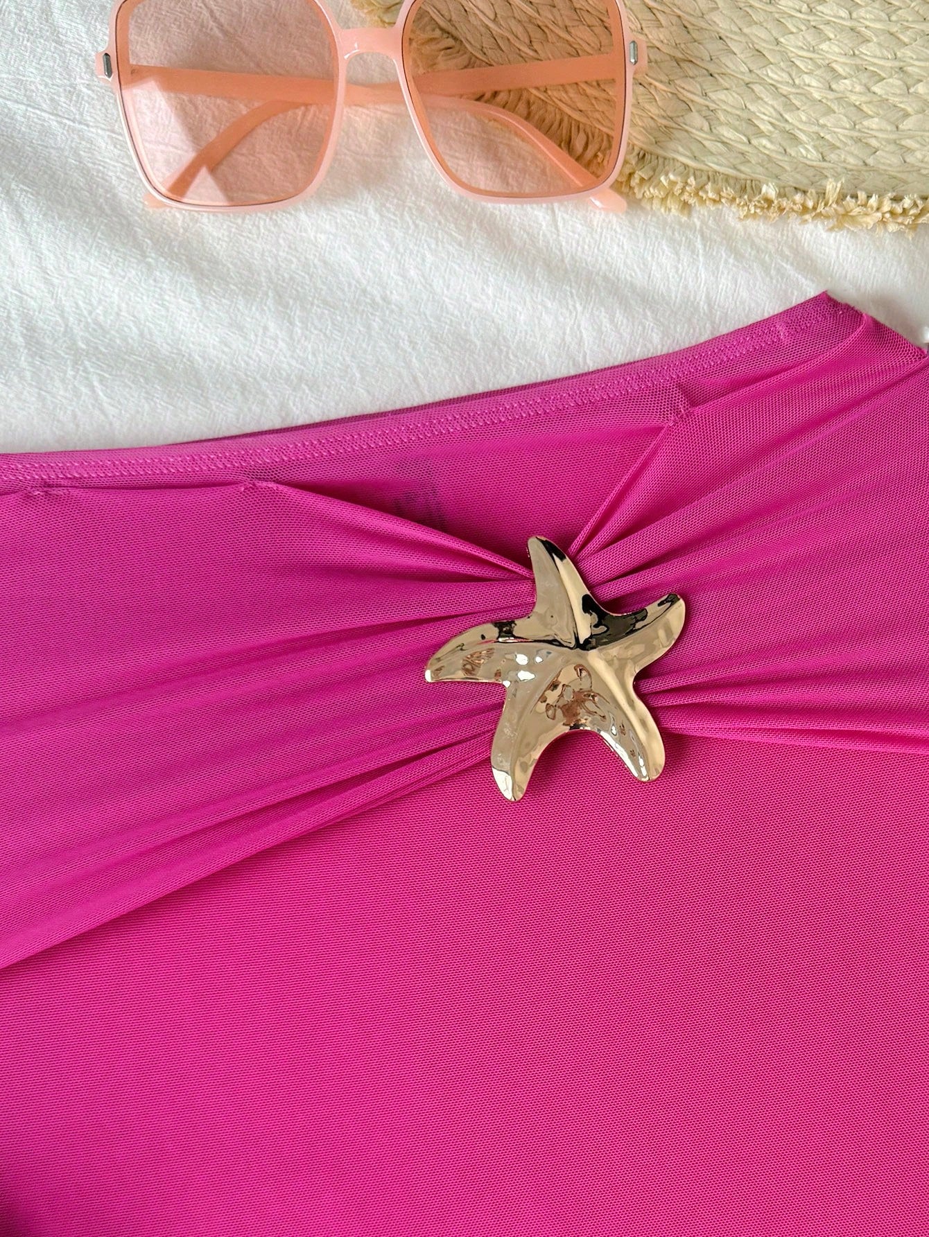 Tween Girl Knitted Blue Bikini Set With Beach-Ready Starfish Details Mermaid Outfit For Summer Vacation