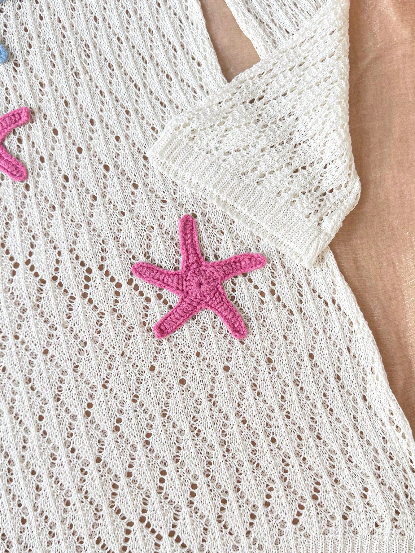Tween girls semi-sheer white cover-up dress with V-neckline, long sleeves, contrast lace details, and zipper accent for beachwear layering.