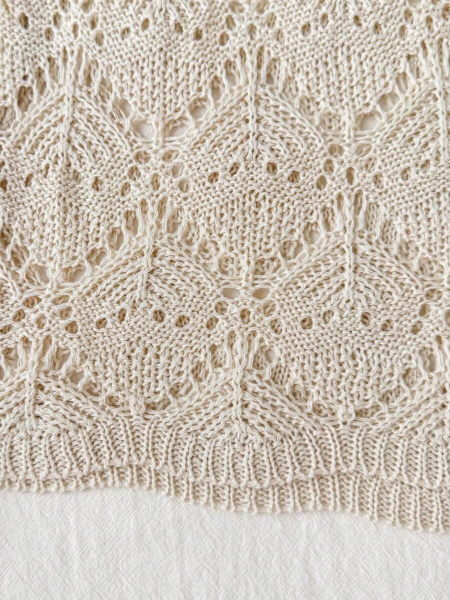 Girls' Summer Crochet Mesh Cami Dress Cover-Up, White Casual Beach Vacation Tween Girl