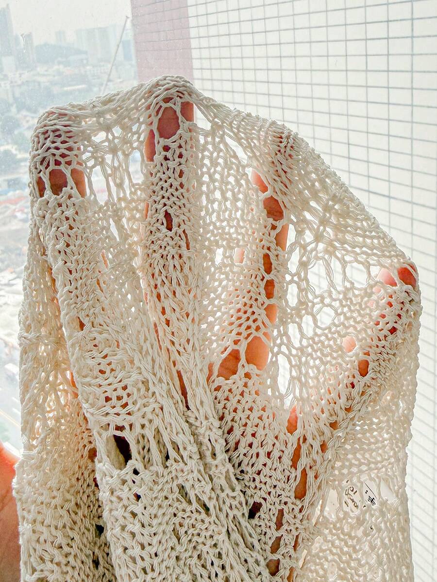 Girls' Summer Crochet Mesh Cami Dress Cover-Up, White Casual Beach Vacation Tween Girl