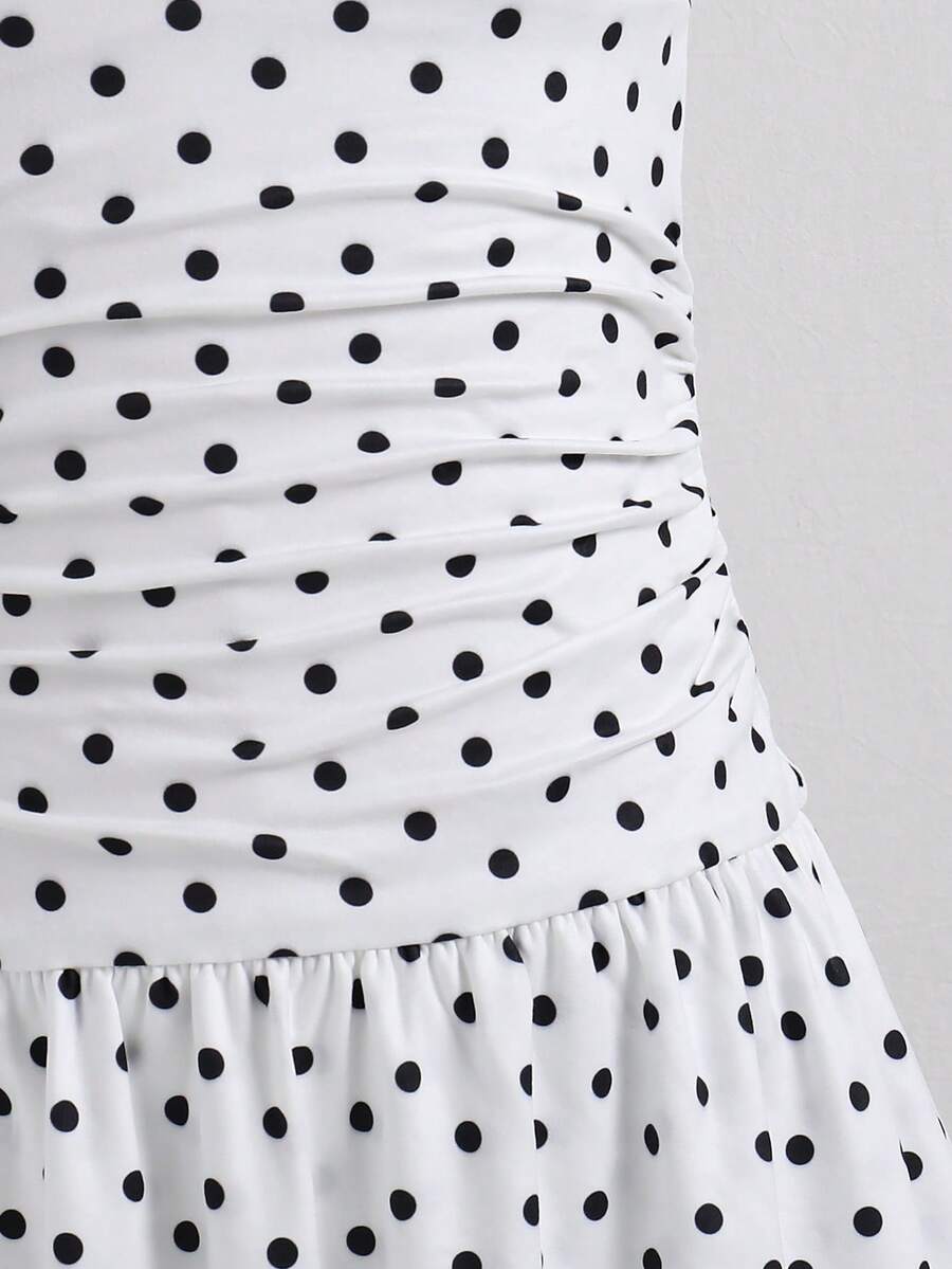Tween girls apricot sleeveless halter mini dress with textured starfish and shell decor, shirred tiered layer, high waist, and flounce hem.