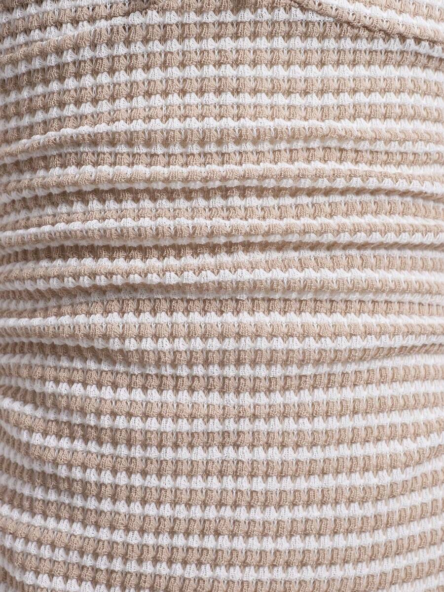 Tween girls apricot sleeveless halter mini dress with textured starfish and shell decor, shirred tiered layer, high waist, and flounce hem.