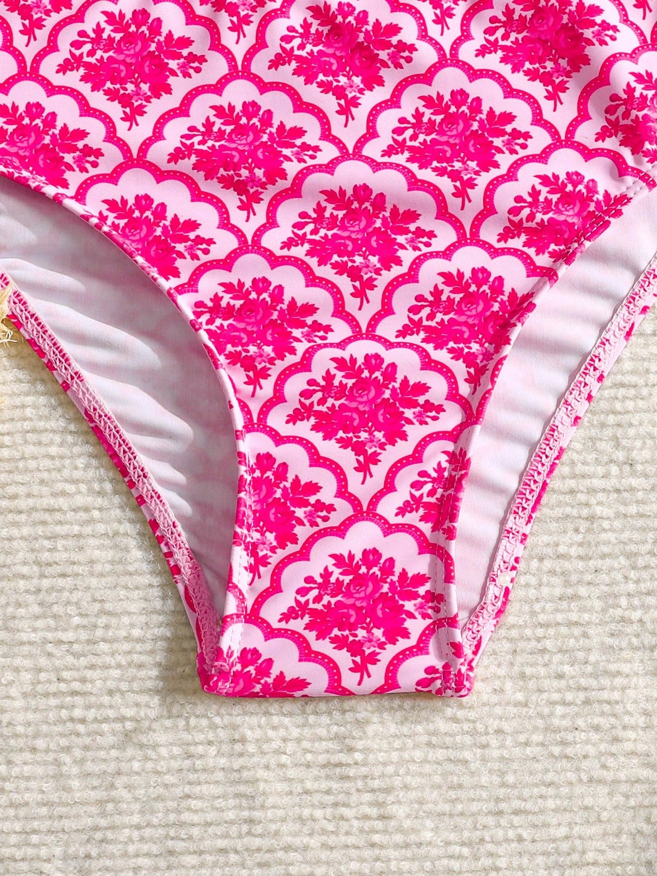 Tween Girl Cute Fruit Print Bikini Set,White Summer Flowy 2pcs Swimwear For Kids Holiday Pool Party,Vintage Floral Patchwork Beach Outfit Bathing Suit