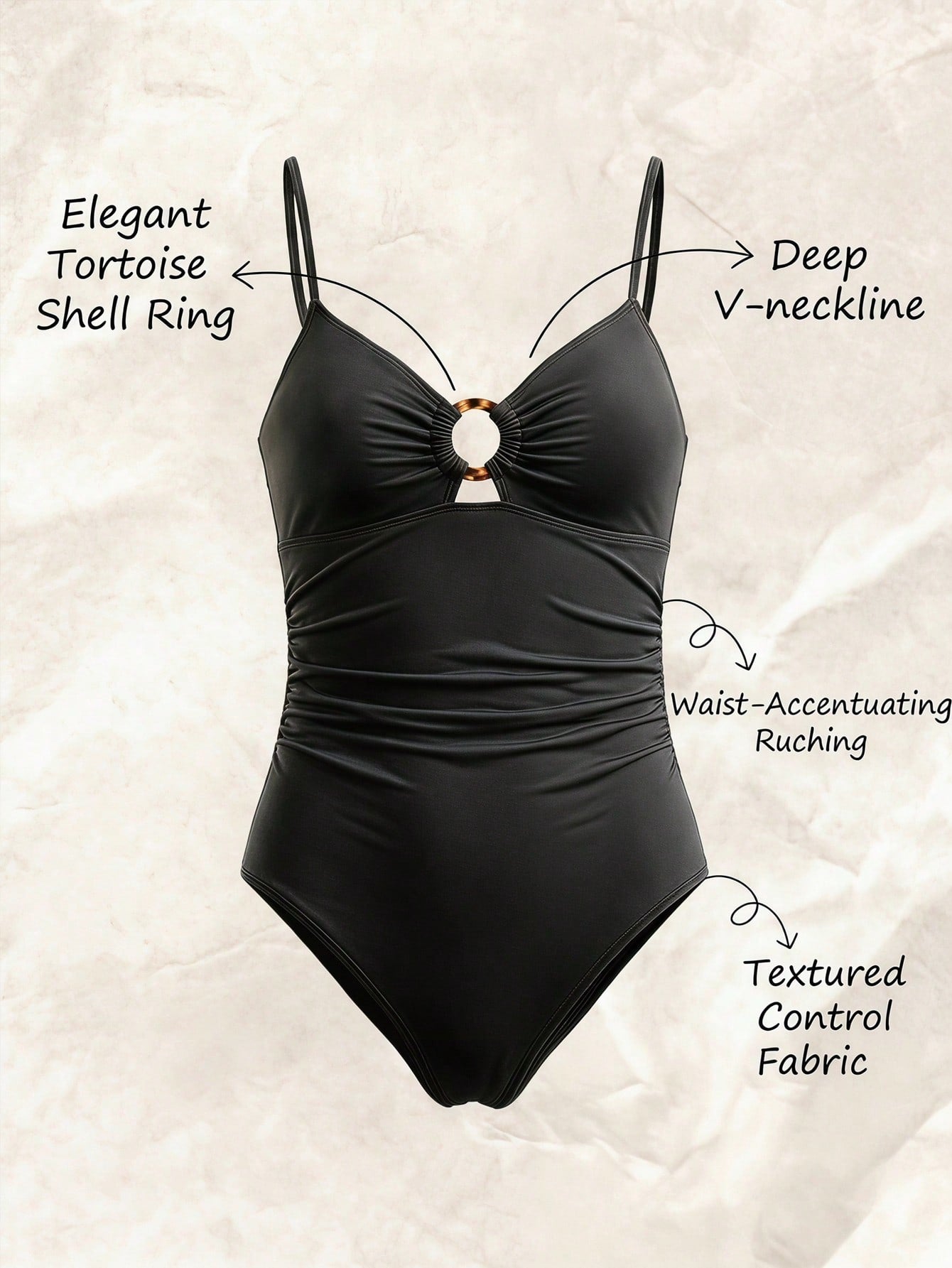 Tween Girls' Black & White Contrast Color One-Piece Swimsuit, Minimalist One-Piece Swimwear For Beach Vacation