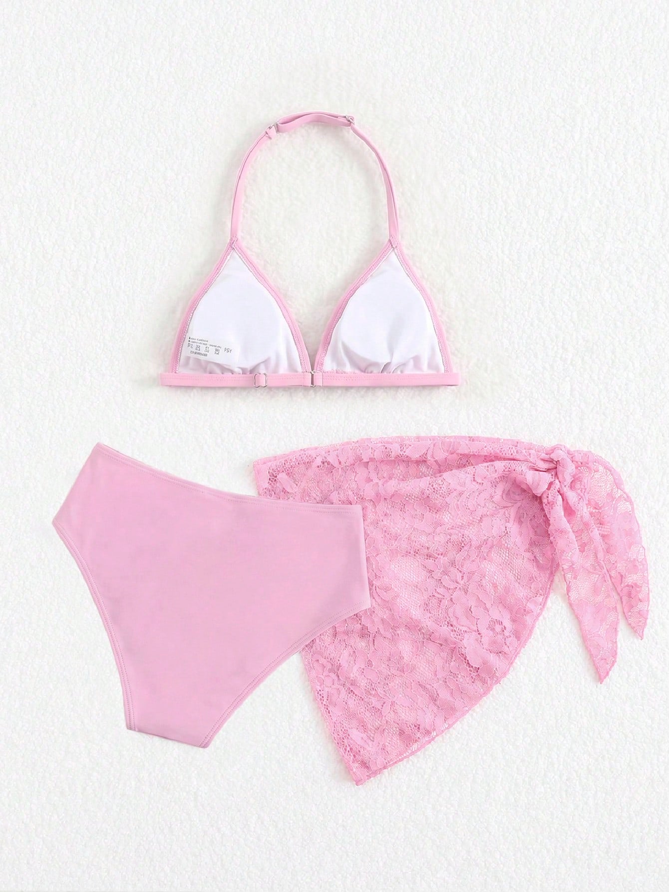 Cute Girls' Ditsy Floral Triangle Bikini Set (Print Randomly)