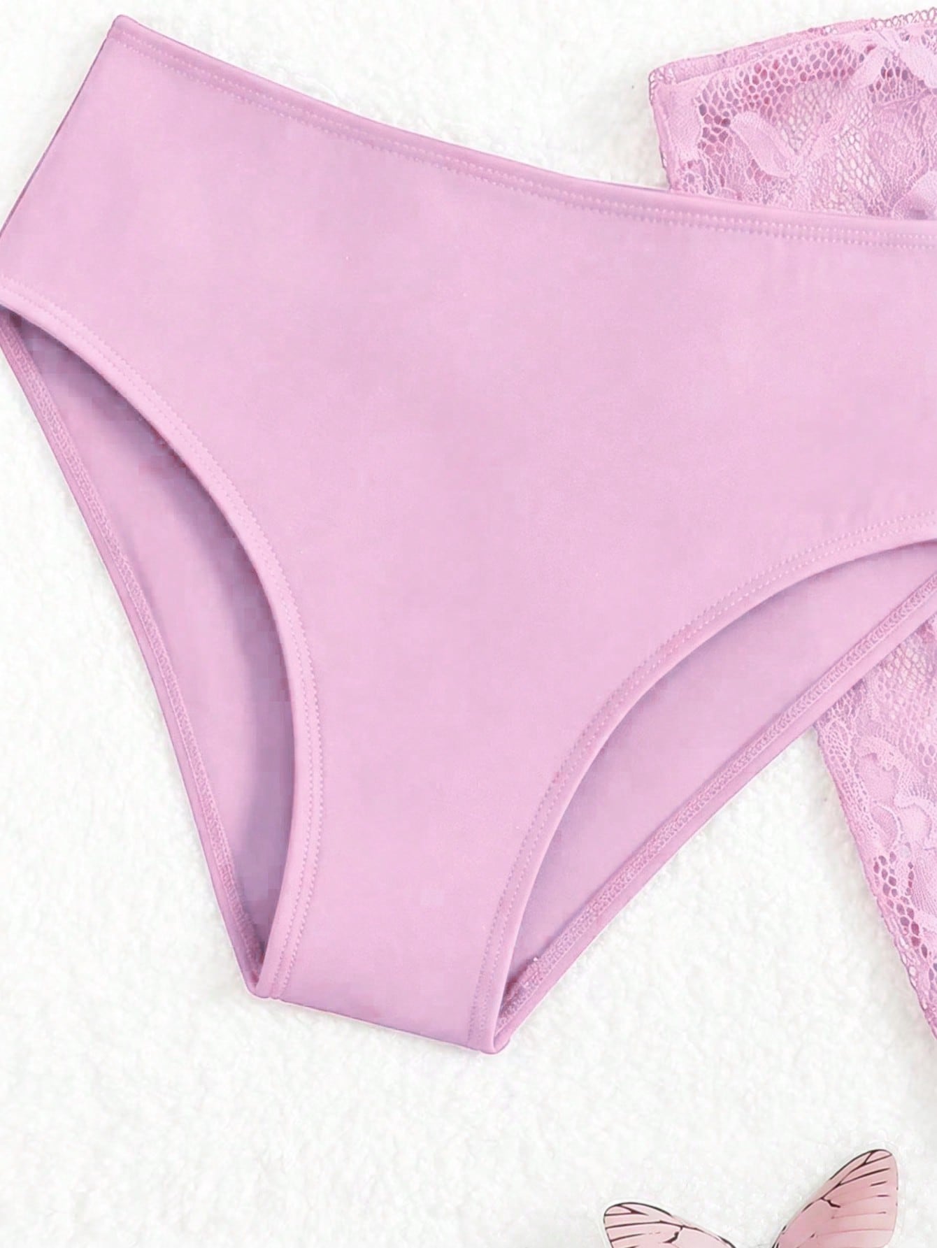Cute Girls' Ditsy Floral Triangle Bikini Set (Print Randomly)