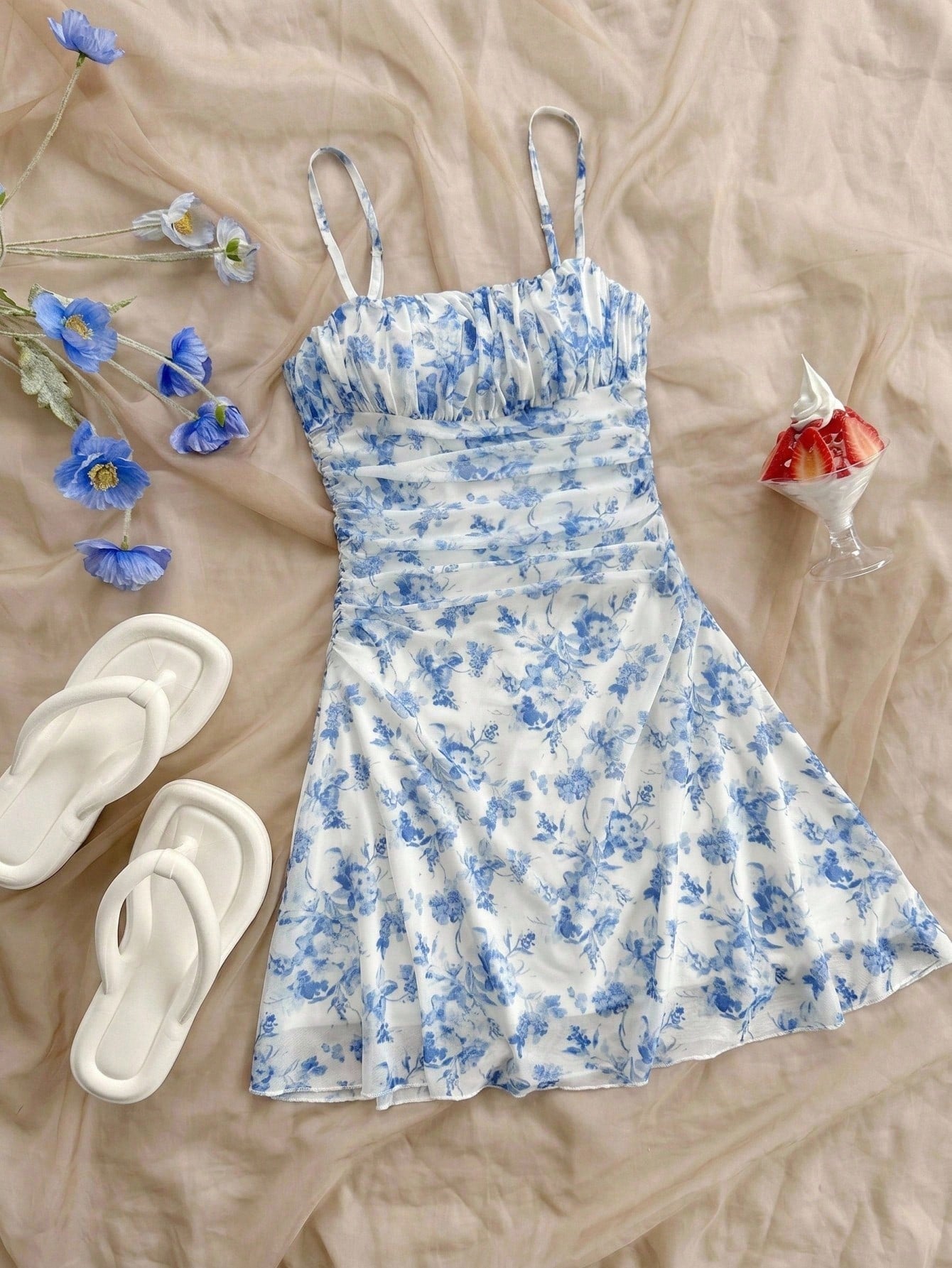 Apricot tween girls sleeveless halter cami dress with appliques, bow front, zipper detail, high waist, flared hem, and short slim fit design.
