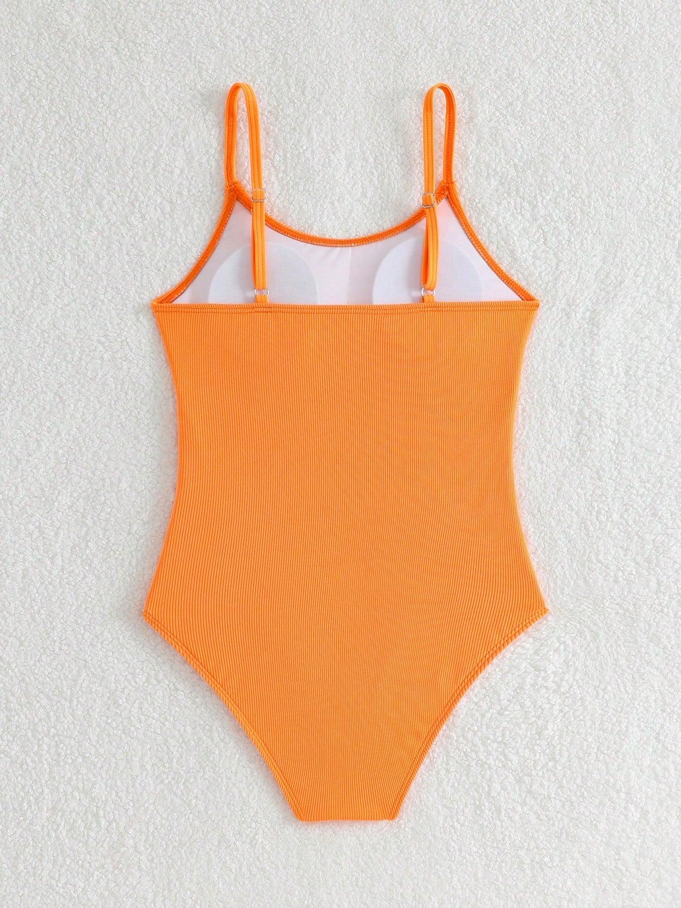 Tween Girl Solid Color Spaghetti Strap One-Piece Swimsuit, Suitable For Beach Vacation, Pool Party, Beach Party