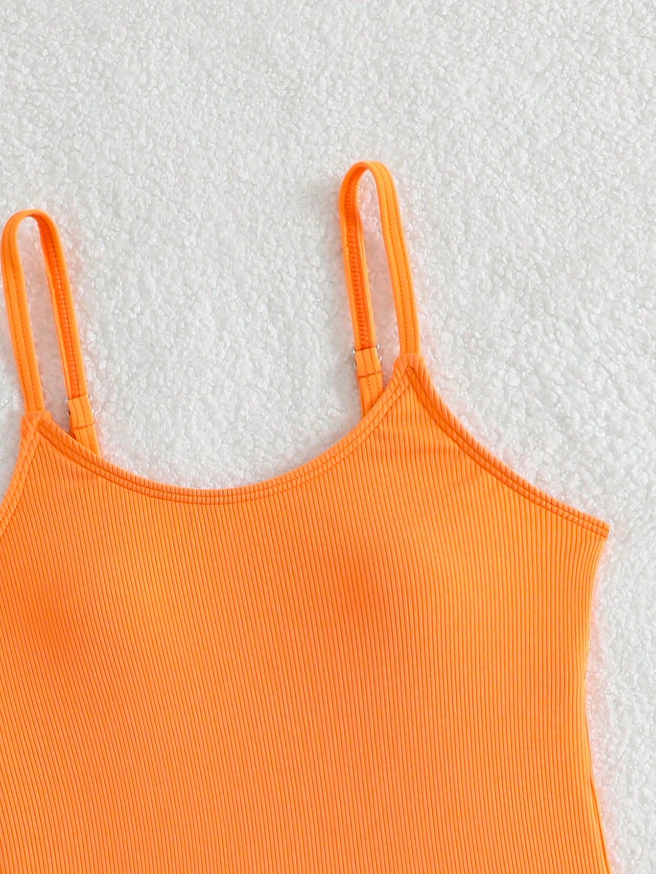 Tween Girl Solid Color Spaghetti Strap One-Piece Swimsuit, Suitable For Beach Vacation, Pool Party, Beach Party