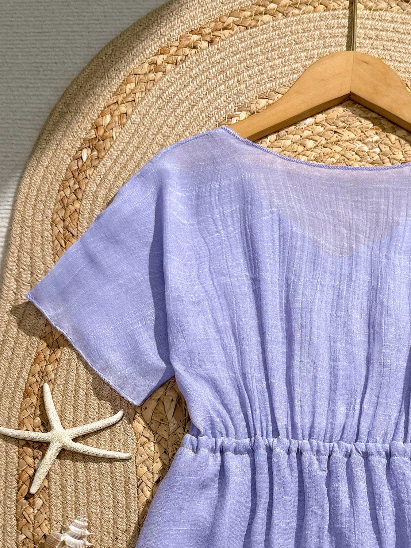 White tween girls swimsuit cover-up with V neck, short sleeves, contrast lace, fringe details, and regular length mesh fabric for beachwear