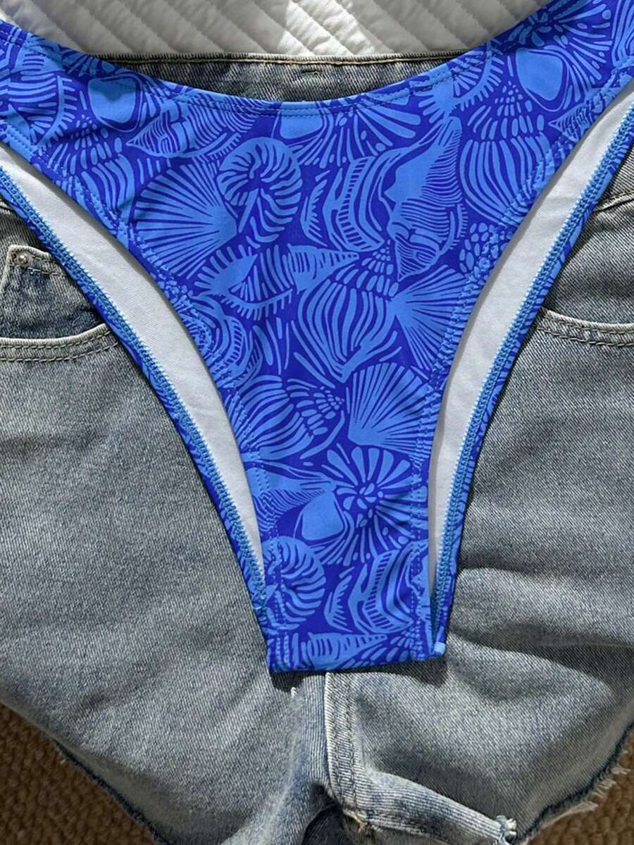 Multicolor plaid 2-piece bikini set for women featuring a push-up spaghetti strap top with removable padding, knot tie-back detail, and high-cut low-waist bikini bottoms.