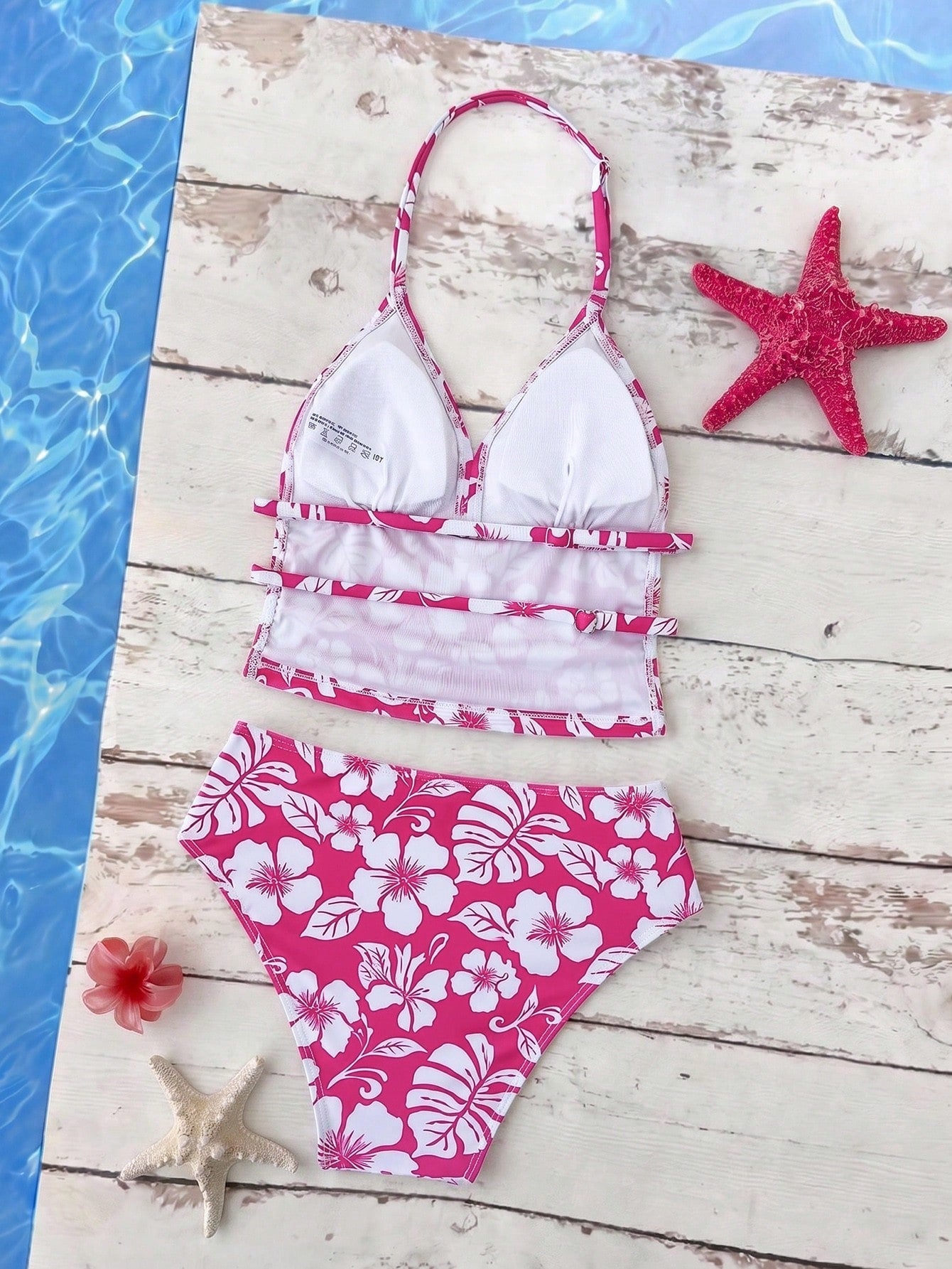 Tween Girls Yellow Floral Print Spaghetti Strap Bikini Sets,2pcs Swimwear For Beach Holiday,Spring/Summer Bathing Suits Bright Color Flower Suit