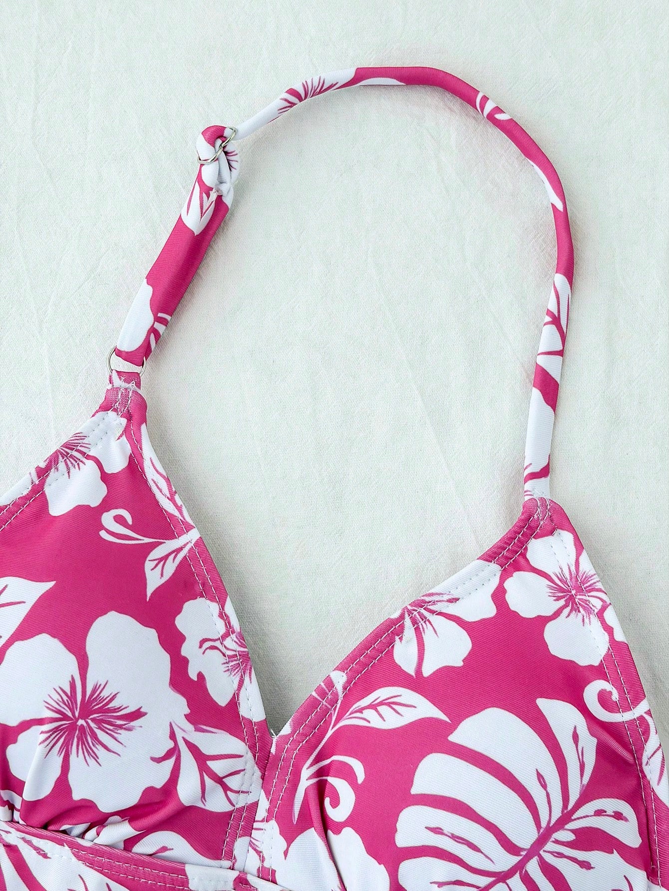 Tween Girls Yellow Floral Print Spaghetti Strap Bikini Sets,2pcs Swimwear For Beach Holiday,Spring/Summer Bathing Suits Bright Color Flower Suit