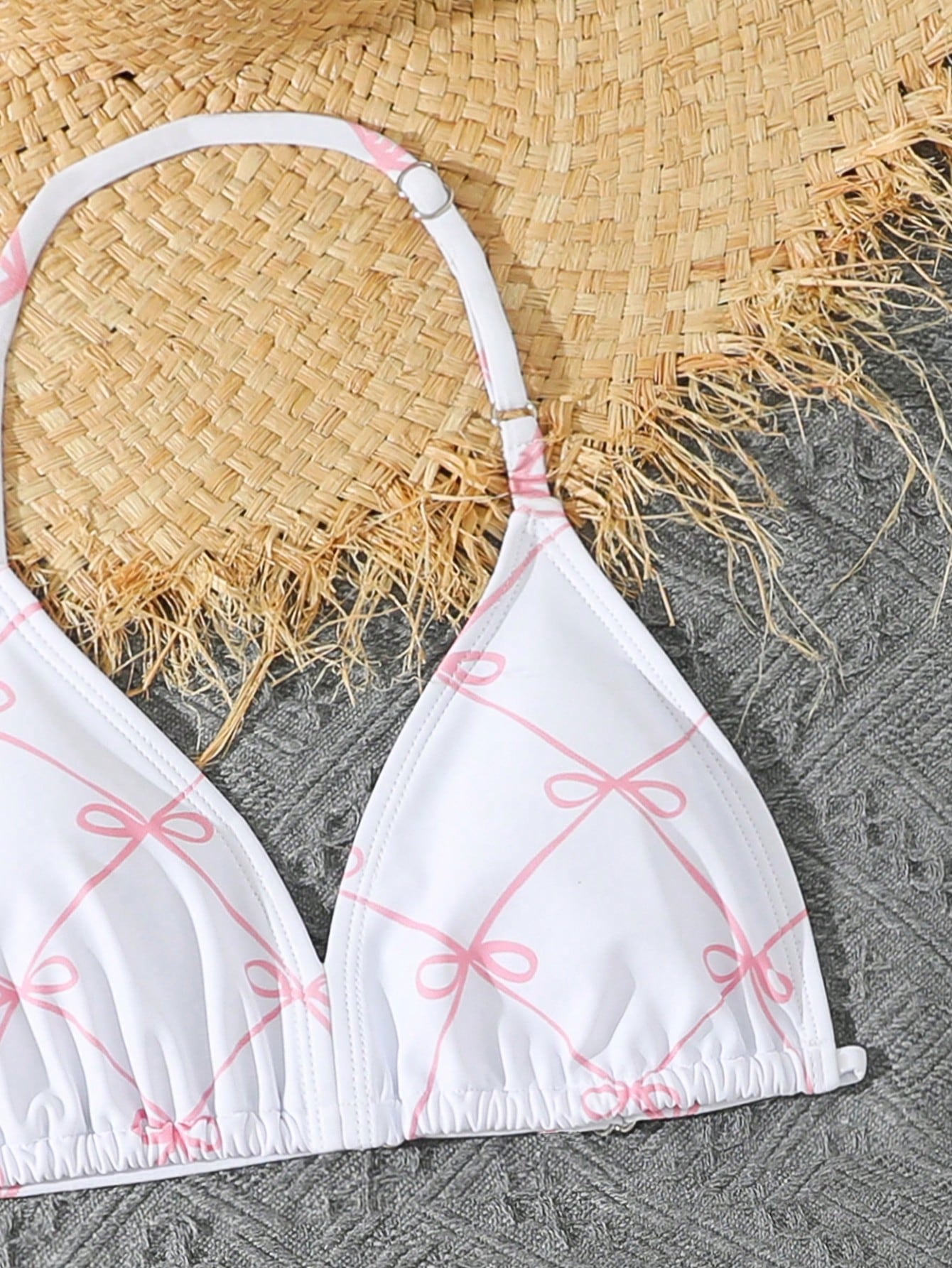 Tween Girls 3-Piece Bikini Set,Brown Polko Dot,Cute,Summer,Beach,Vacation,Holiday,Pink Striped Halter Top,Adjustable Back,Skirt Bottoms,Bathing Suits