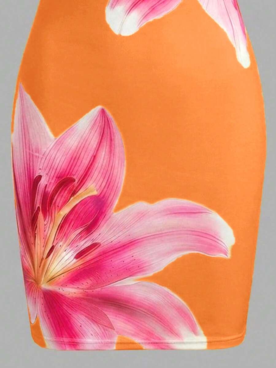 Tween girls multicolor floral vacation midi cami dress with spaghetti straps, sleeveless loose fit, natural waist, and pencil hem.