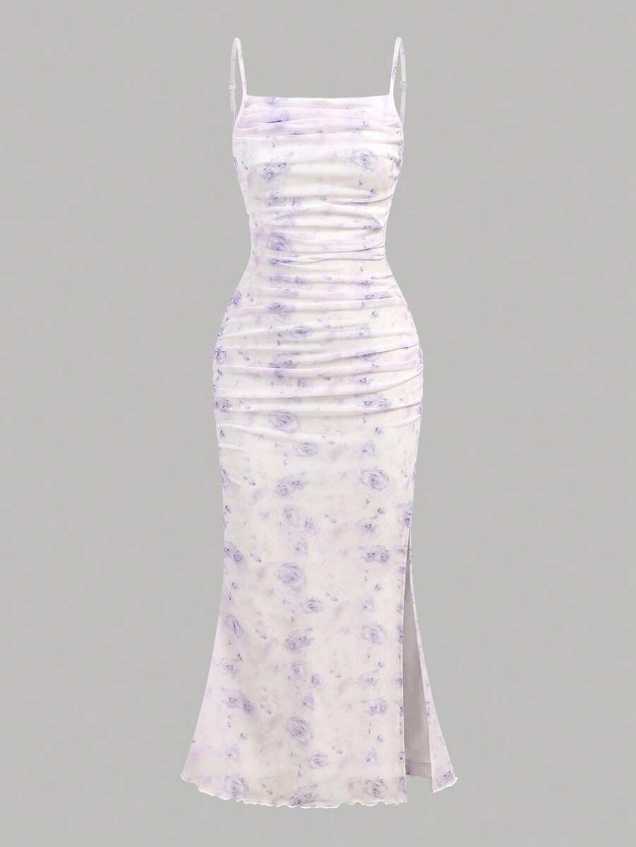 Tween girl yellow long halter dress with textured jacquard knit, sleeveless slim fit cami design, natural waist, straight hem, and lined non-sheer finish for vacation or party wear.