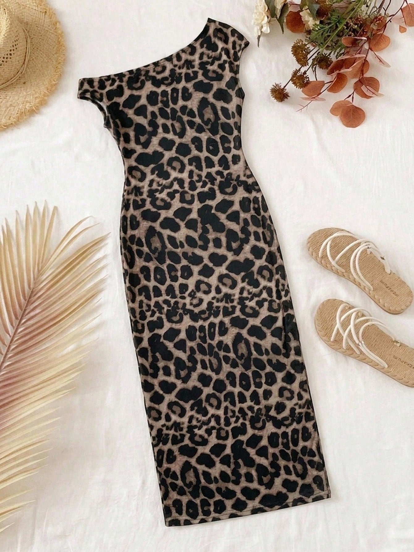 Tween girls sleeveless bodycon dress with asymmetrical neckline, ruched slim fit design, split detail, and long pencil hem in a plain everyday casual style.